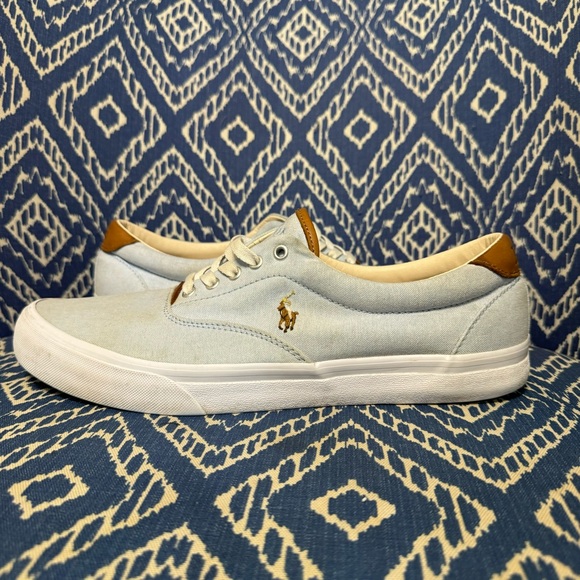 Polo by Ralph Lauren Men's‎ Thornton Sneaker, Pale Blue, GUC - Picture 1 of 8